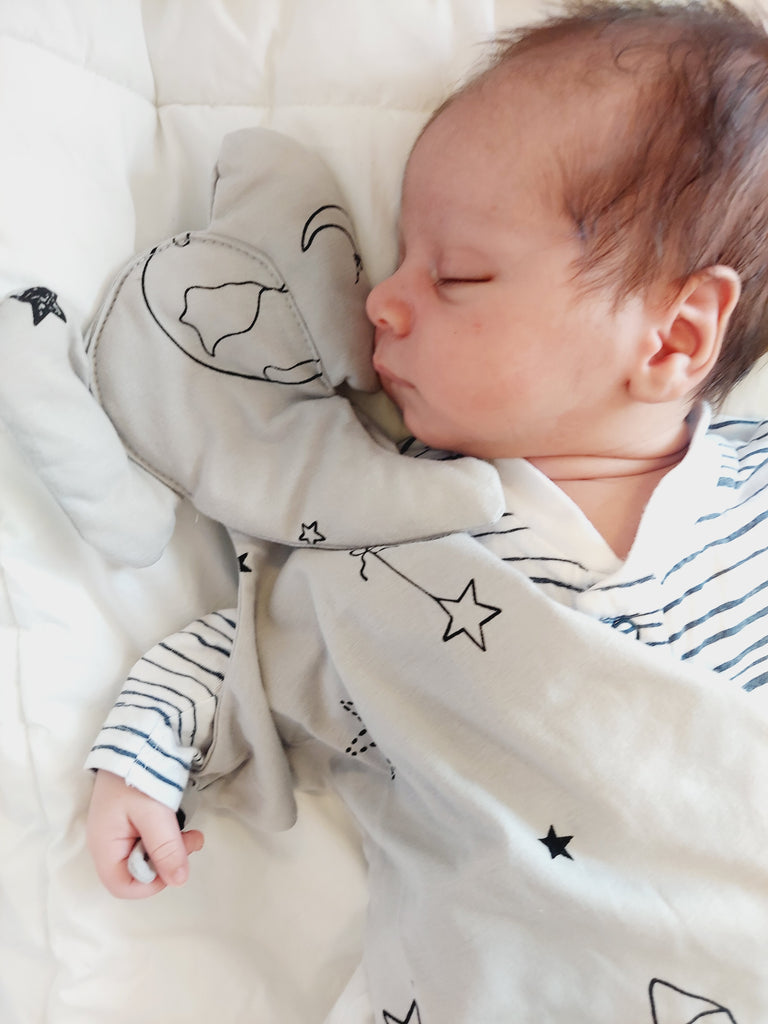 Elephant lovey security blanket top